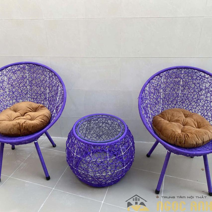 Bộ bàn ghế cafe đan rối