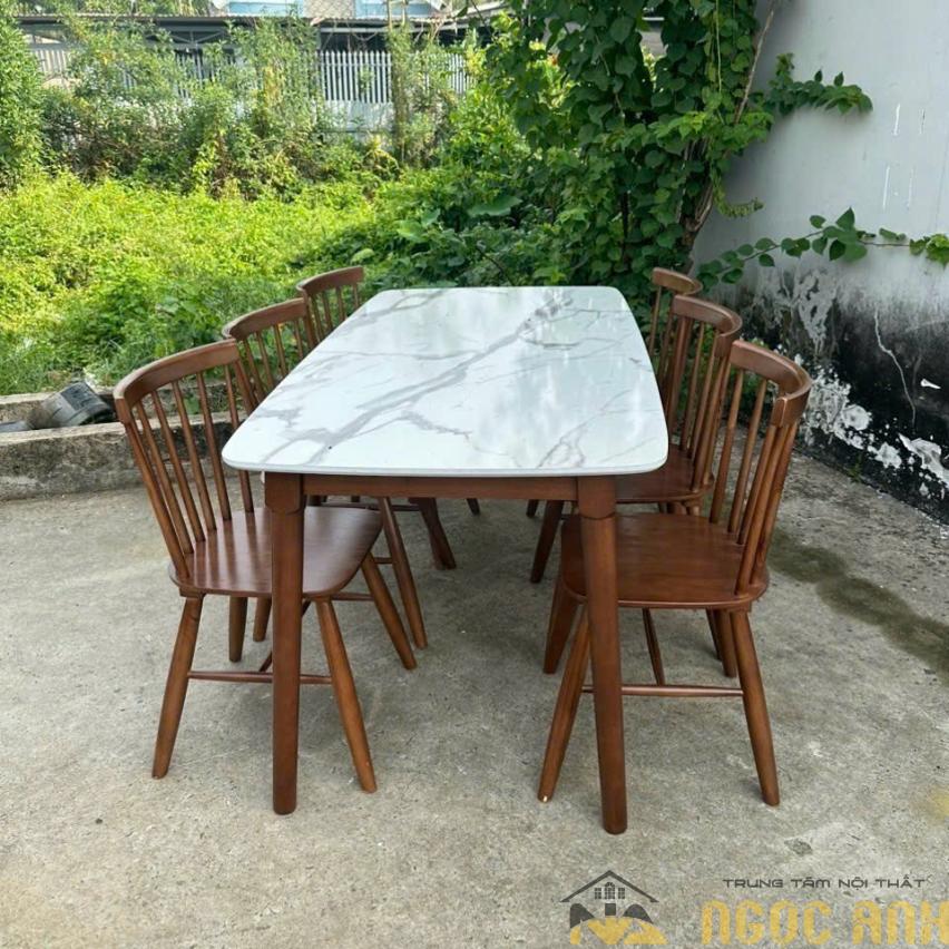 Bàn ăn gỗ ghế 7 nan