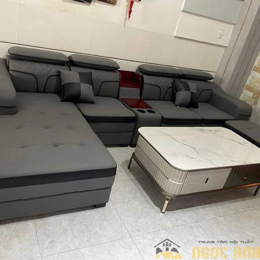 Bộ sofa góc 3m2 x 1m8 đầu bật