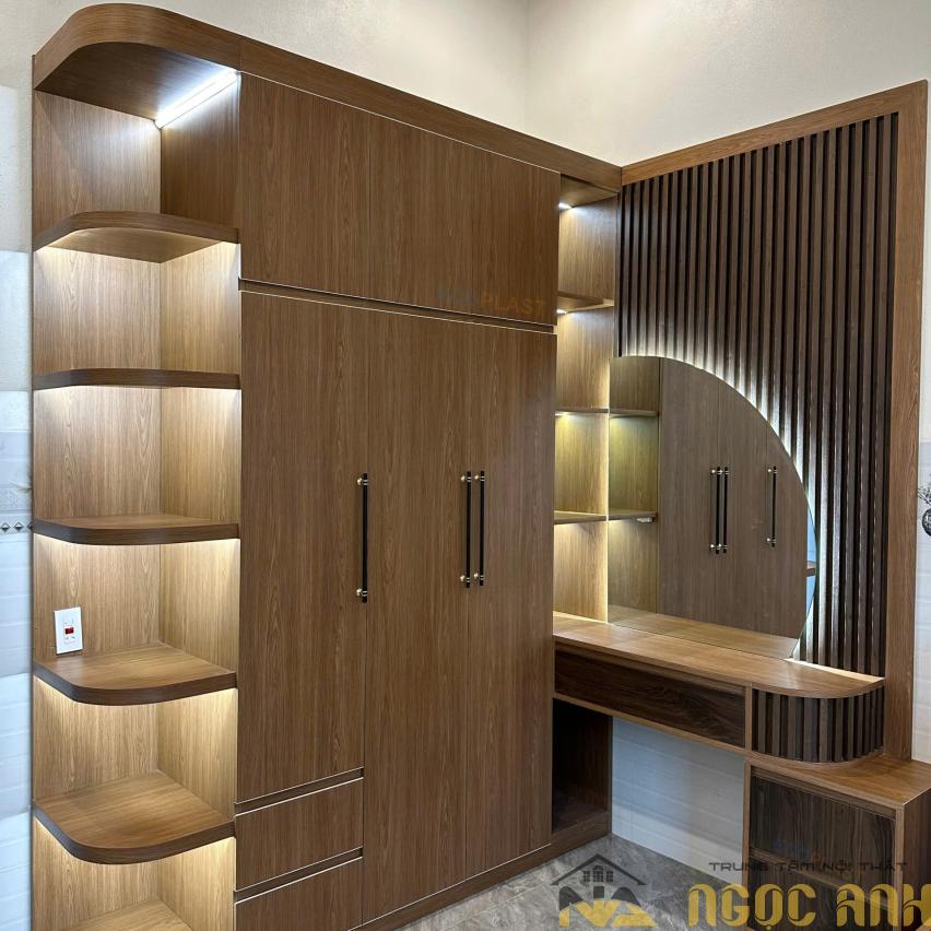 Mẫu Tủ Áo Kèm Bàn Trang Điểm